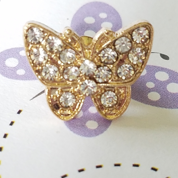 Gold butterfly earrings - Picture 2 of 3